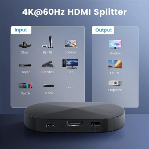 Adaptateur HDMI F12A pour deux moniteurs, répartiteur HDMI 2.0 1x2 4K 30 Hz 1080p 3D HDCP2.2, prise : prise américaine SH9301500-07